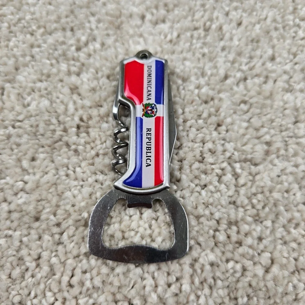 Wine Opener Red White Blue Dominican Republic Souvenir Multi-Tool‎